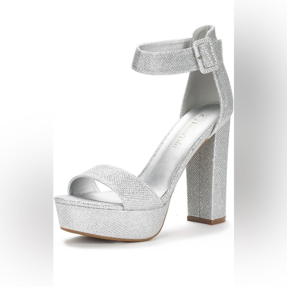 Dream Pairs Women's Hi-Lo High Heel Platform Pump Sandals Formal Heels 9.5 NEW